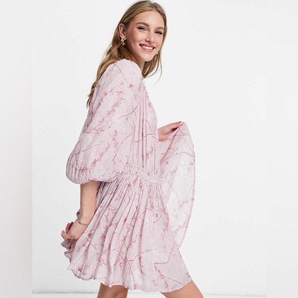 ALLSAINTS Isobella Freya Dress in Mink Pink - Picture 3 of 11